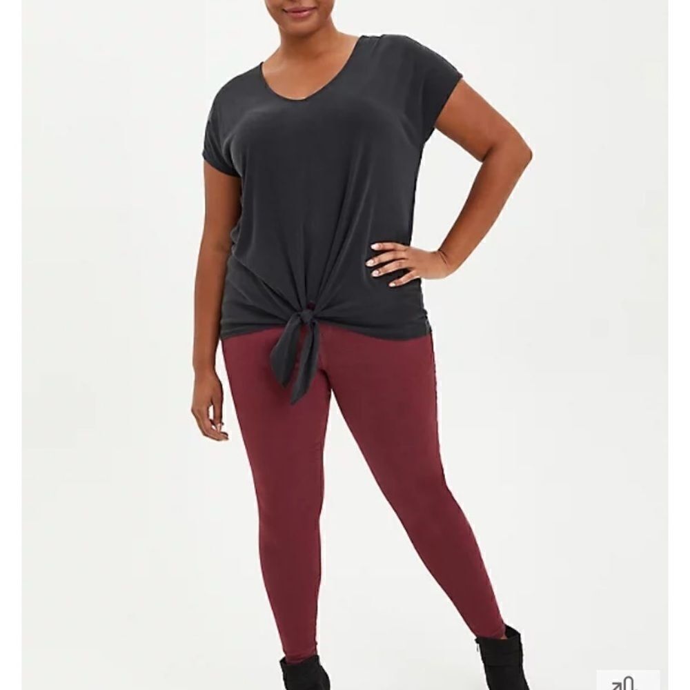 EUC HI-RISE WOMEN’S SIZE 12 TORRID DARK RED JEGGING